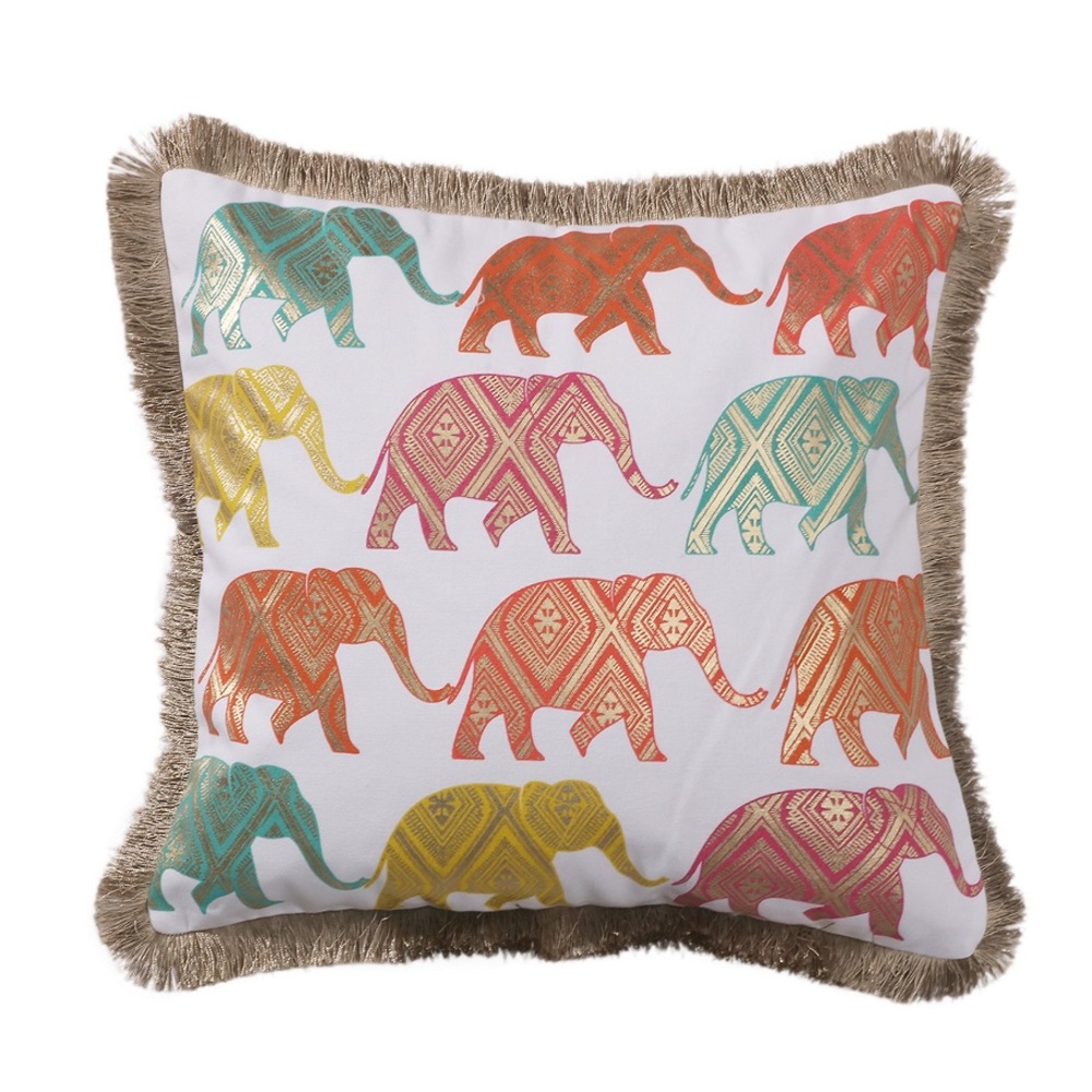 Levtex Casita White Elephants Pillow